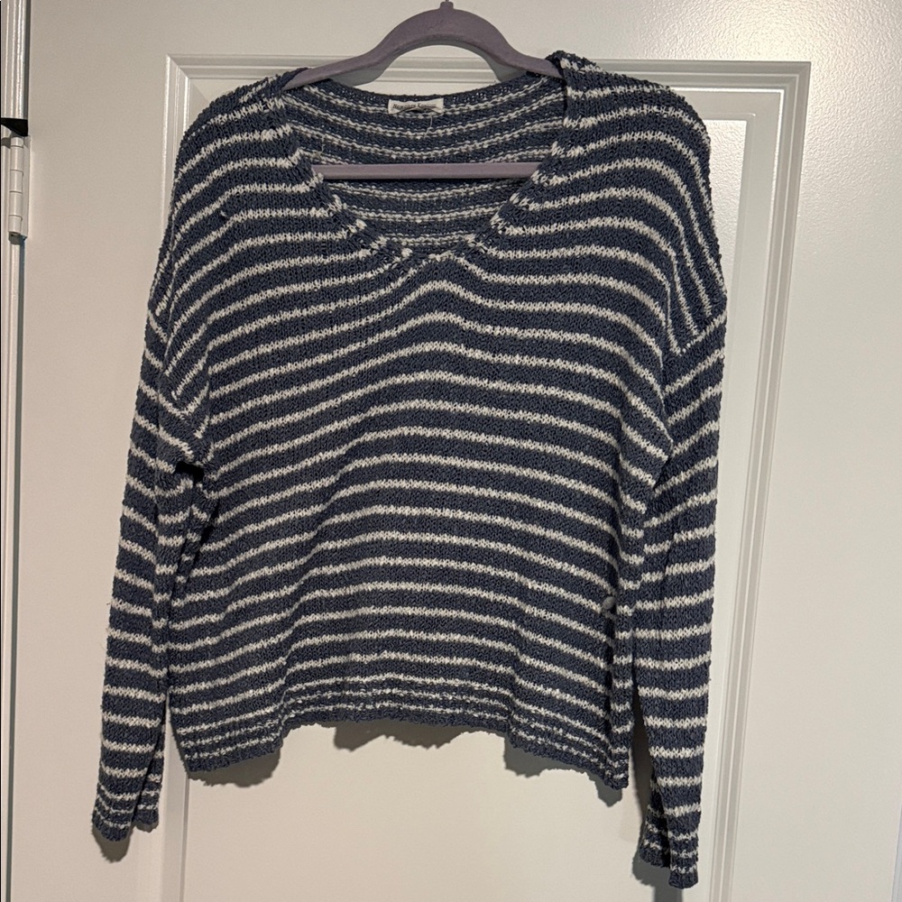 Newbury Kustom Navy and Cream Knit Sweater
